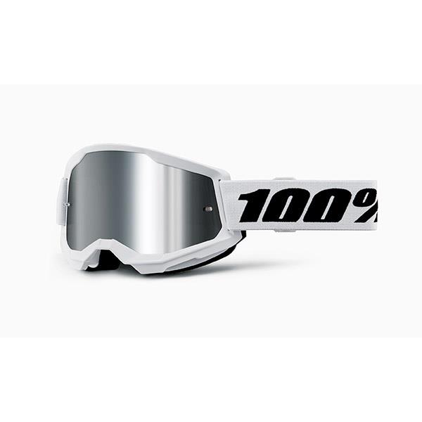 MASCHERA 100% STRATA 2 WHITE LENTE A SPECCHIO ARGENTO