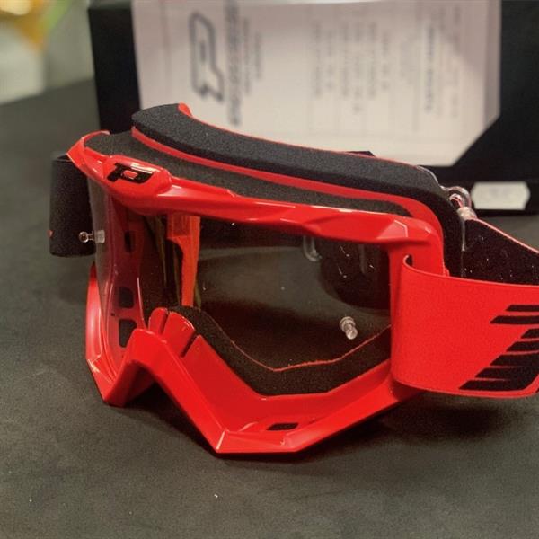 MASCHERA PROGRIP ROSSO LENTE CHIARA