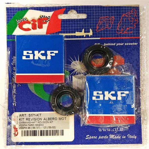 KIT REVISIONE ALBERO MOTORE VESPA FARO BASSO 98 (46-57) 125 (48-52)