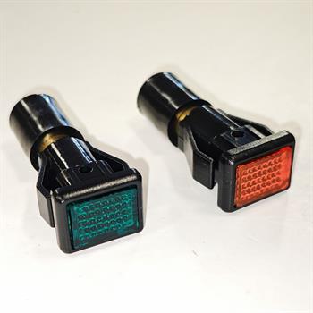 COPPIA SPIE VERDE/ROSSA MANUBRIO VESPA PX 1 SERIE