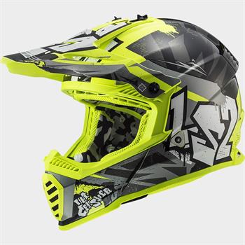 CASCO LS2 BIMBO MX437FAST EVO CRUSHER BLACK YELLOW