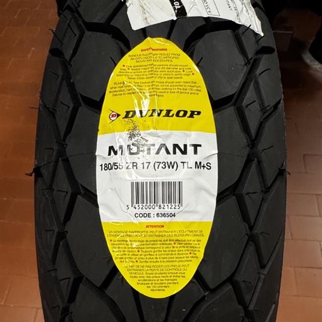 PNEUMATICO DUNLOP MUTANT 180/55 ZR17 73W M+S - 1